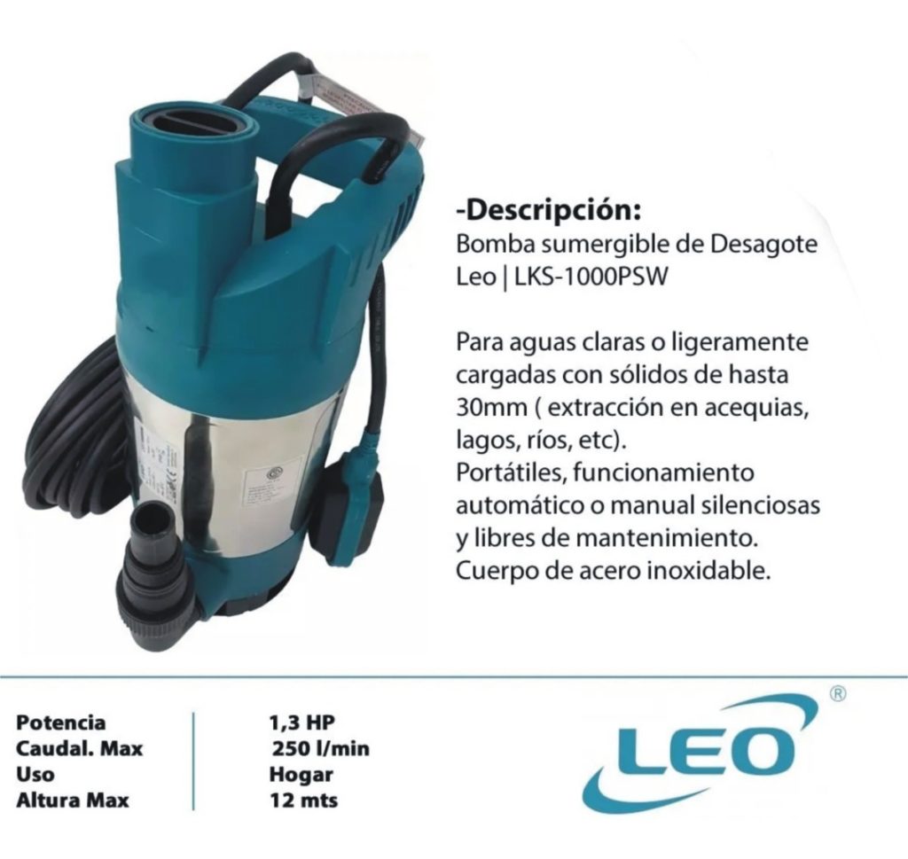 Bomba Sumergible Leo 1 Hp De 3″